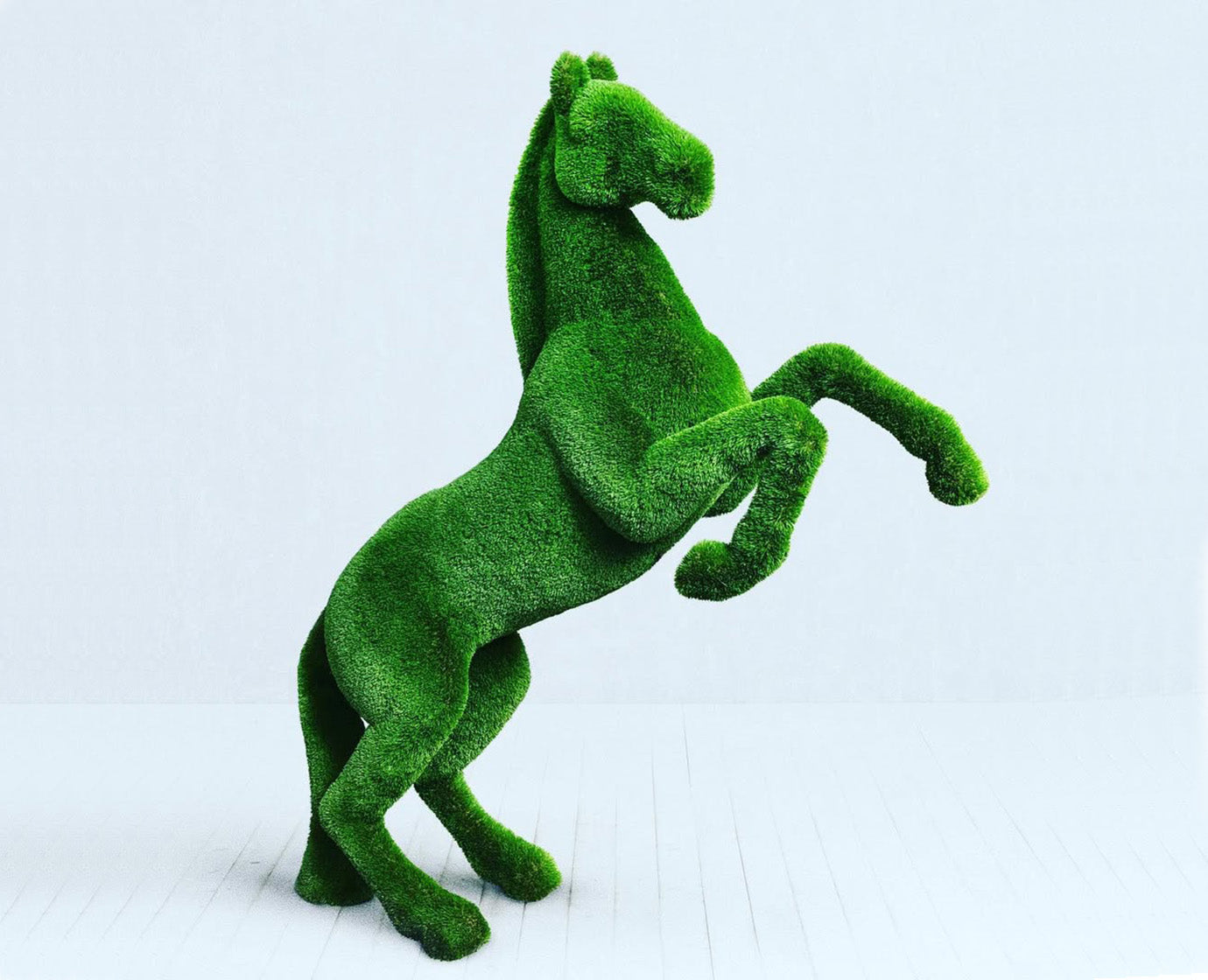 Topiary Rearing big horse artificial grass animals