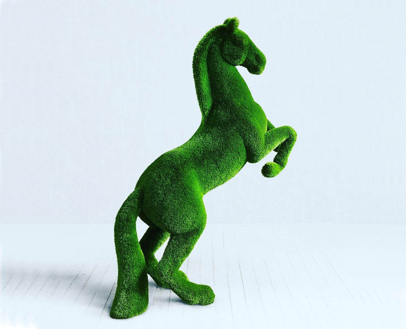Topiary Rearing big horse artificial grass animals
