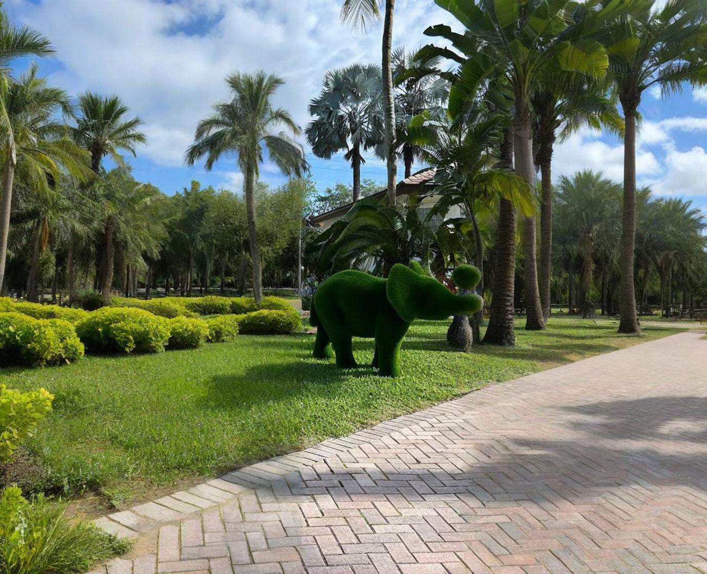Topiary Baby elephant female artificial grass animals
