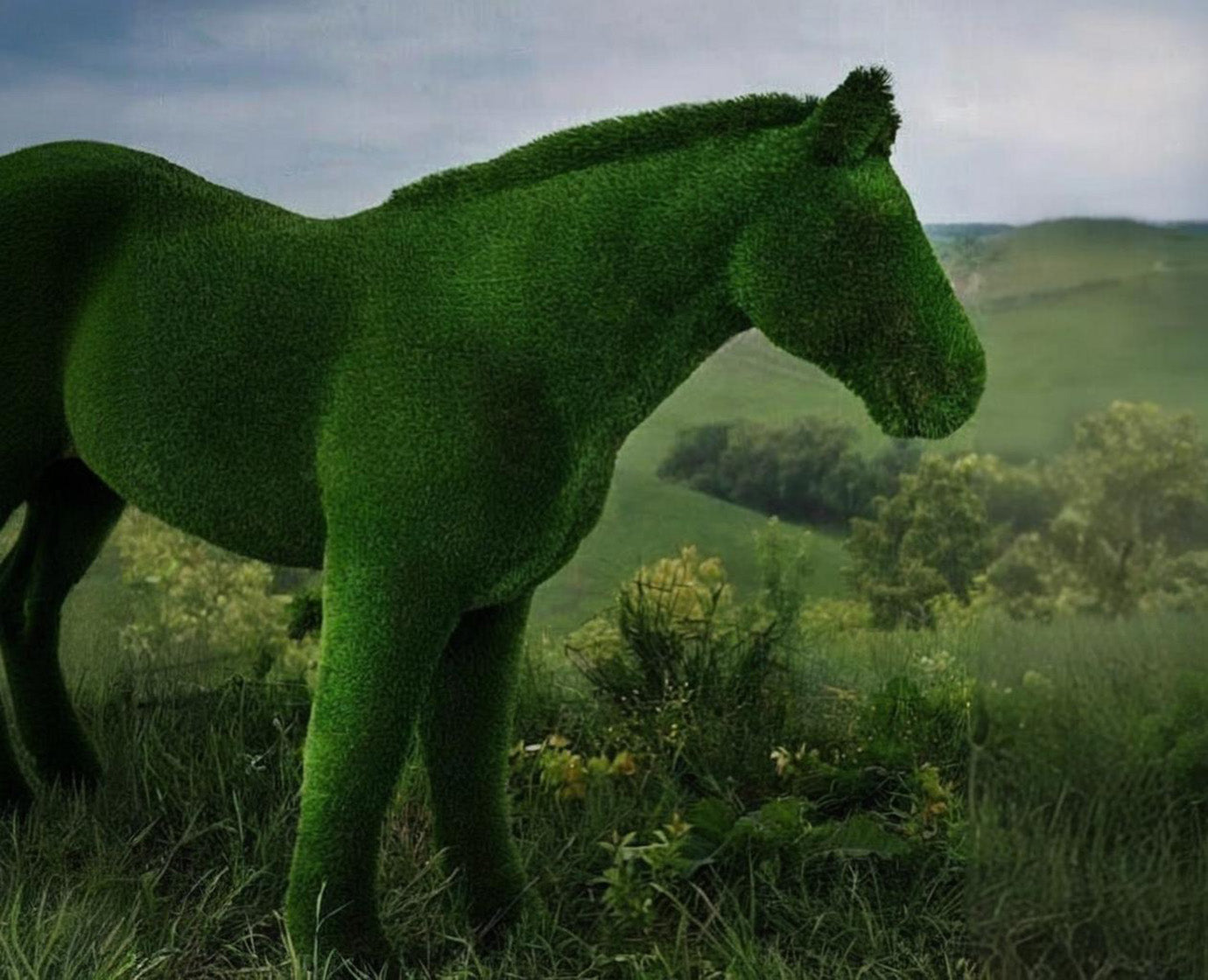Topiary big horse artificial grass animals