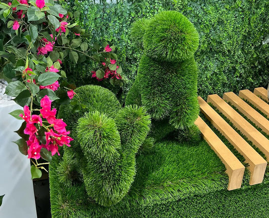 Topiary lying baby bunny artificial grass animals baby rabbit