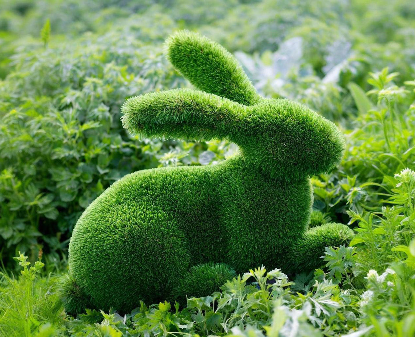 Topiary lying bunny artificial grass animals rabbit