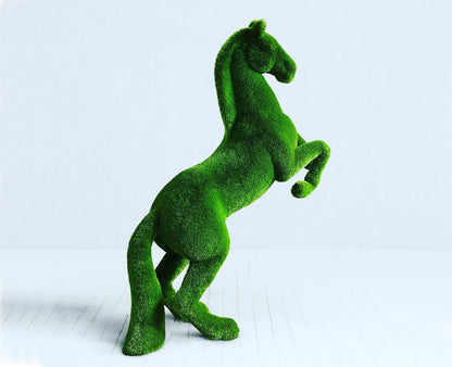 Topiary Rearing big horse artificial grass animals
