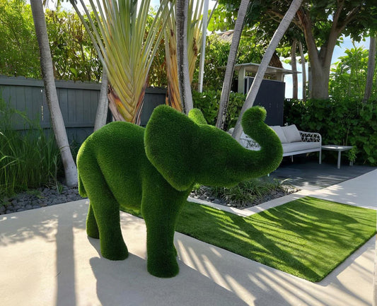 Topiary Baby elephant female artificial grass animals