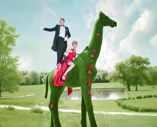 Topiary Large Giraffe artificial grass animals Large Giraffe Scupture