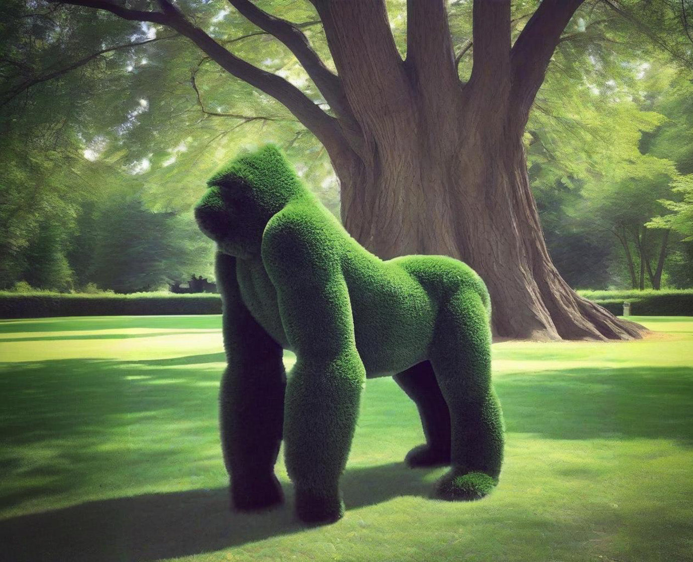 Topiary big Gorilla male artificial grass animals Big Male Gorilla