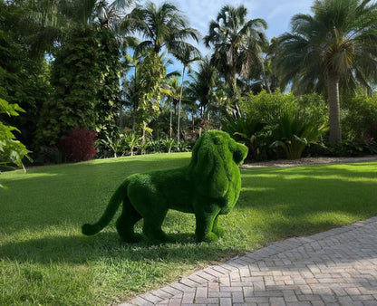 Topiary standing lion artificial grass animals standing lion Scupture