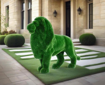 Topiary standing lion artificial grass animals standing lion Scupture