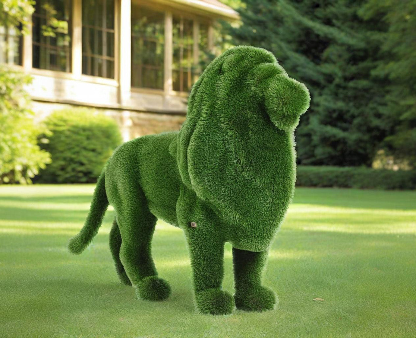 Topiary standing lion artificial grass animals standing lion Scupture